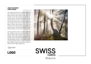 Swiss Cards #bäume (mit individueller, transparenter Banderole)